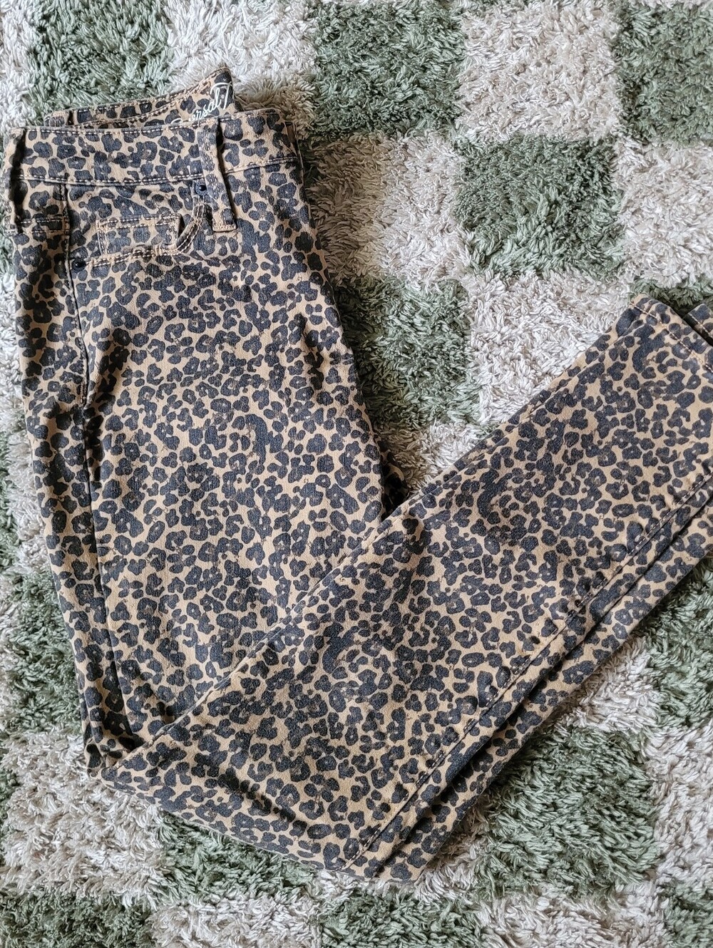 Universal Thread Leopard Skinny Jeans in Tan and Black